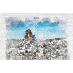 Ortahisar, Kapadokya - Sulu Boya