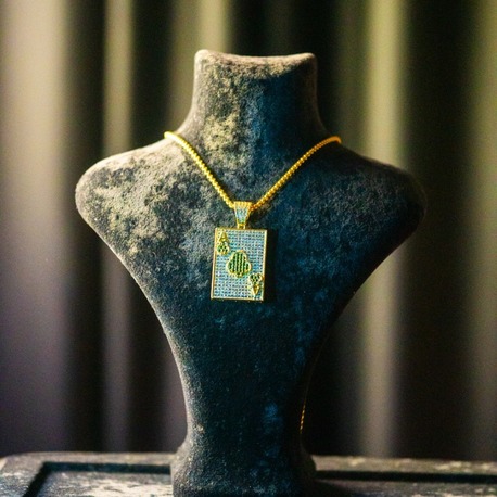 ICE "ACE" GOLD PENDANT