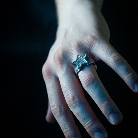 ICE-C "SMOKE" SILVER RING