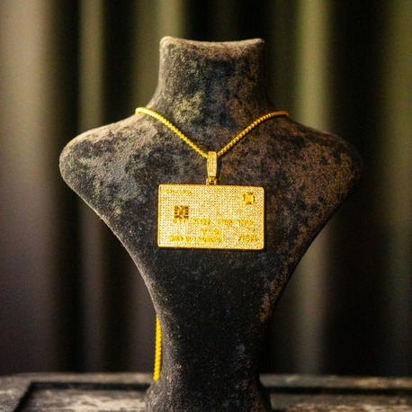 ICE "CARD" GOLD PENDANT