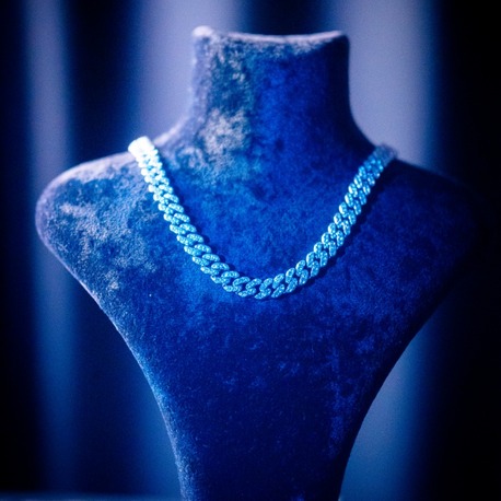 SILVER CUBAN CHAIN (45CM) (9MM)