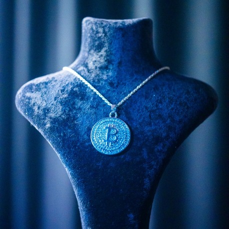 ICE “BITCOIN” SILVER/GOLD PENDANT