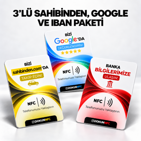 3’lü sahibinden, Google ve IBAN Paketi 15x10 cm