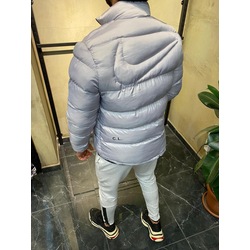 Logo Nakışlı Gri Şişme Mont ŞM1501