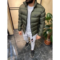 Logo Nakışlı Haki Şişme Mont ŞM1501
