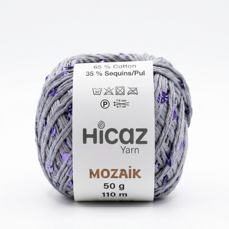 HİCAZ %100 COTTON (PAMUK) PULLU İP ( 100 GRAM )