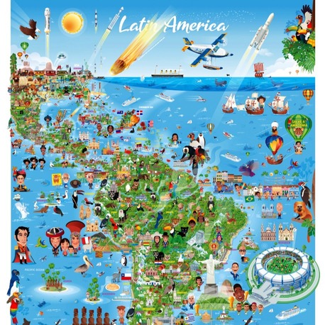 Latin America Map Poster ( İmzalı )