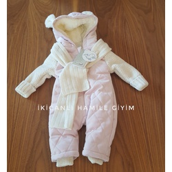 Kışlık Bebek Tulum + atkı - bebek Kozmonot