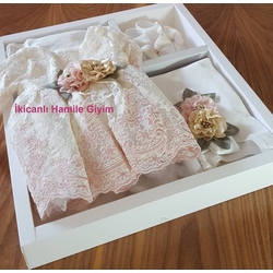 Mevlüt Elbise Takım-0-3 ay - pembe
