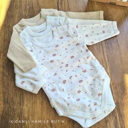 Uzun kol çıtçıtlı body-3 lü Bebek body