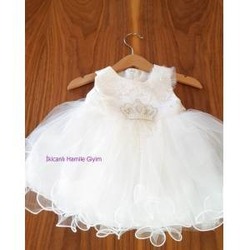 Bebek Gelinlik-Beyaz Bebek Elbisesi-Kabarık etek-6 ay