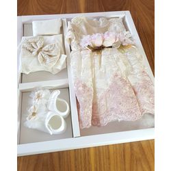 Eda Baby Mevlüt Elbise Takım-kız bebek mevlüt kıyafeti-0-3 ay-FIRSAT ÜRÜNÜ 
