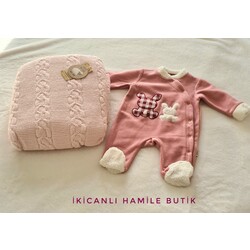 Triko Bebek Battaniye +bebek tulumu