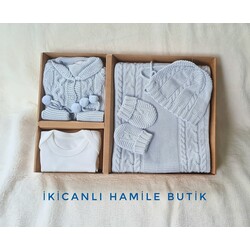 Organik Bebek Hastane Çıkışı -Triko Bebek Takım