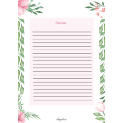Pembe Çiçekli Notepad