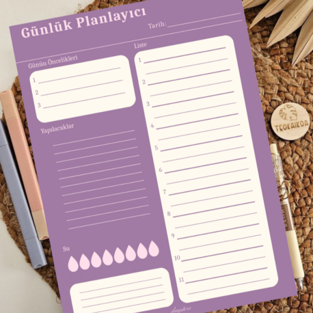 Pastel Lila Günlük Planlayıcı