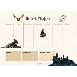 Harry Potter Hogwarts Temalı Haftalık Planlayıcı