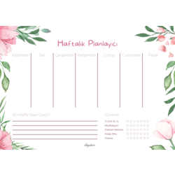 Çiçekli Haftalık Planlayıcı