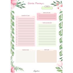 Çiçekli Günlük Planlayıcı (50 sayfa)