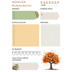 Sonbahar Günlük Planlayıcı Bloknot