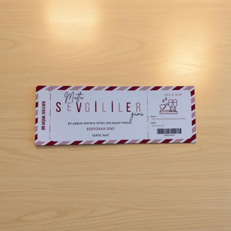 Mutlu Sevgililer Günü Ticket Kart