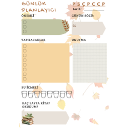 Sonbahar Temalı Günlük Planlayıcı