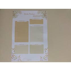 Krem Rengi Çiçekli Günlük Planlayıcı