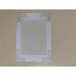 Krem Rengi Çiçekli Notepad