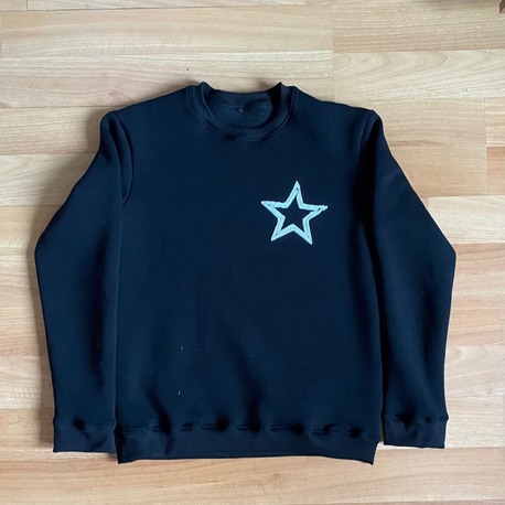 Yıldız Detaylı Bisiklet Yaka Sweatshirt