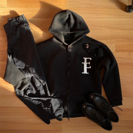 Arkası Yazılı Kapüşonlu Fermuarlı Oversize Hoodie 