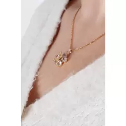 Sılver Lotus Çelik Kolye
