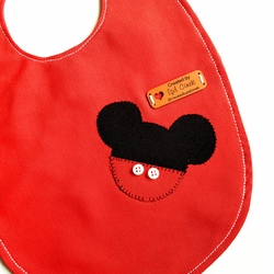 Miki Mouse aplikeli mama önlüğü (kırmızı)