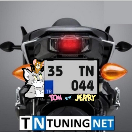 TOM AND JERRY MOTORSİKLET FULL PLEKSİ PLAKALIK