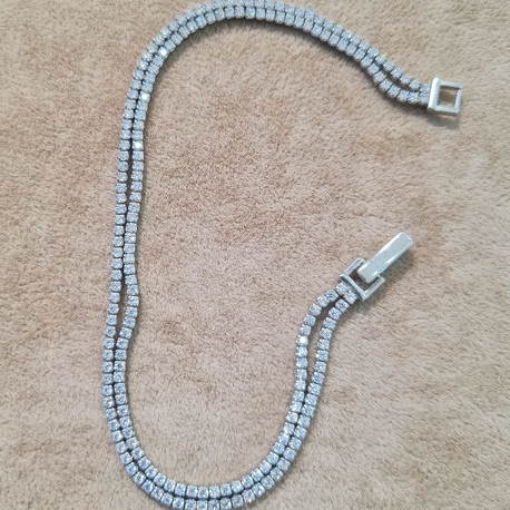gümüş çiftli mini taşlı su yolu bileklik