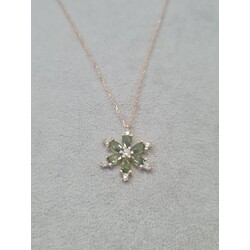 topaz taş rose lotus kolye