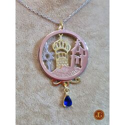 Lacivert zirkon taşlı Antakya Medeniyet Kolyesi