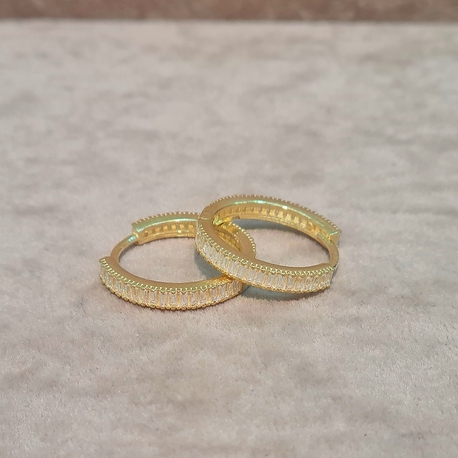925 AYAR GÜMÜŞ GOLD KAPLAMA KÜPE 3 NO