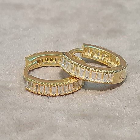 925 AYAR GÜMÜŞ GOLD RENK KÜPE 1 NO