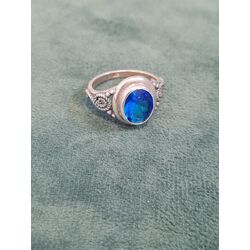 aquamarine el işi gümüş yüzük