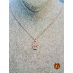 gümüş rose kaplama güneş motif antik kolye