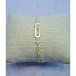 gümüş gold kaplma oval sedef taşlı bileklik