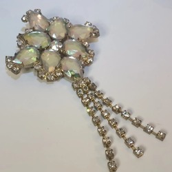 Kristal Taşlı Cross Broş