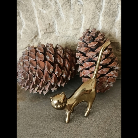 Pirinç Kedi Figürü/Biblo