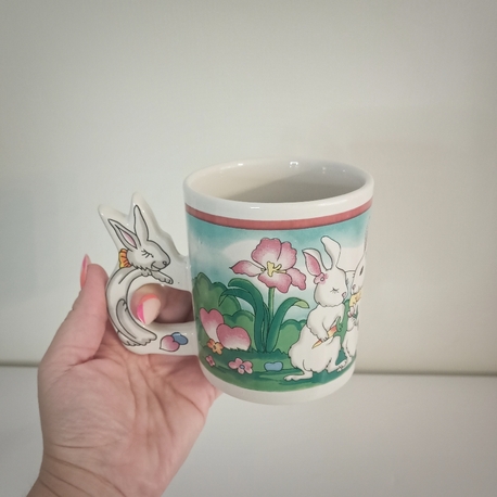 Tavşan Kulplu Vintage Kupa - Damgasız