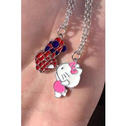 Hello Kitty ve Spiderman Çift Kolyesi