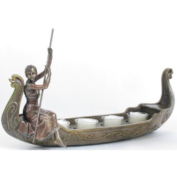 WISE Veronese Serisi-WISE KAYIK İÇİNDE KADIN MUMLUK BRONZ-17,5*39,5*11 CM