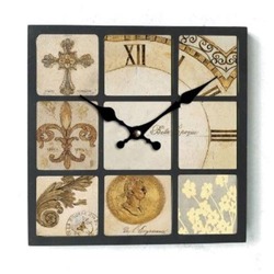 MUTFAK › AHŞAP SAATLER › Saatler-MB KARE ESKİTME TEMALI DUVAR SAATİ-30*30*3,5 CM