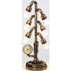 WISE Veronese Serisi-WISE STEAMPUNK ISIKLI SAAT-43*13,5*13,5 CM