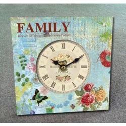 MUTFAK SAATLERİ SERİSİ-MB KARE FAMILY TEMALI MASA SAATİ-KÜÇÜK-16*16*3 CM