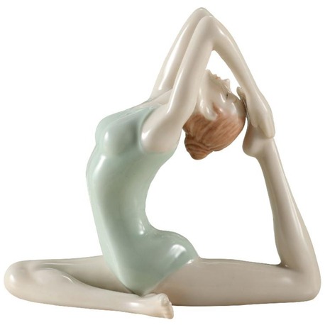 Wise Porselen Yoga Yapan Kadın Biblo 14x8x12 cm Dekoratif Obje